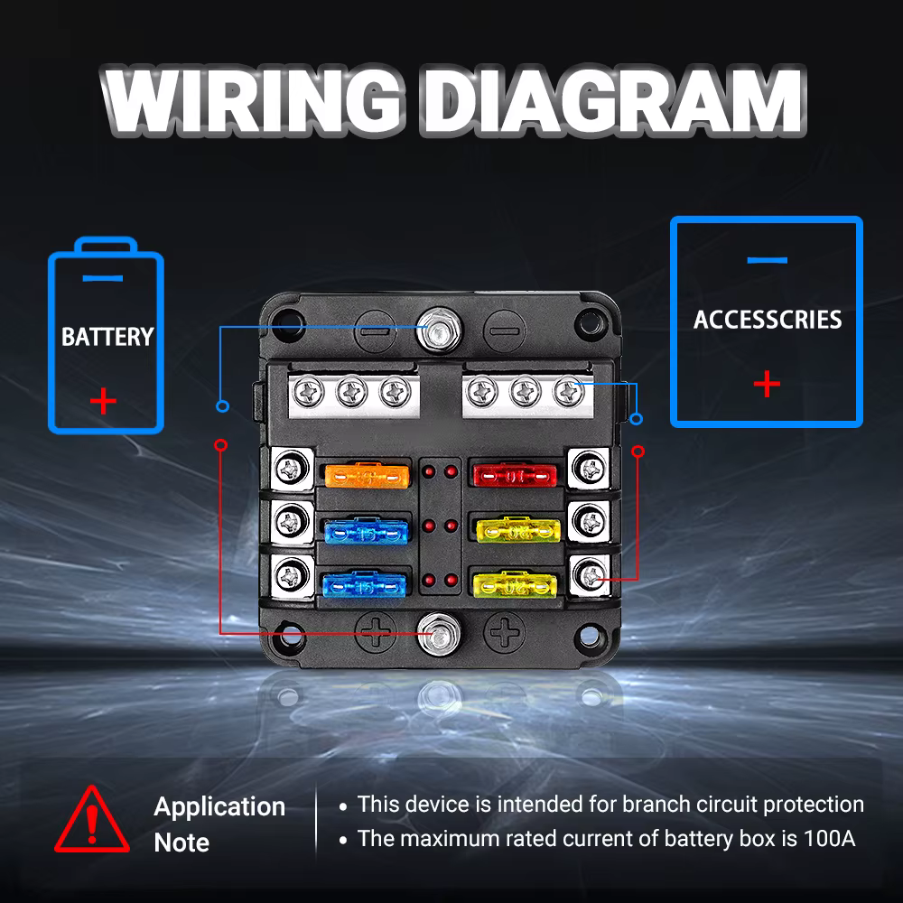 Panel portafusibles con LED para coche y barco - imagen 3