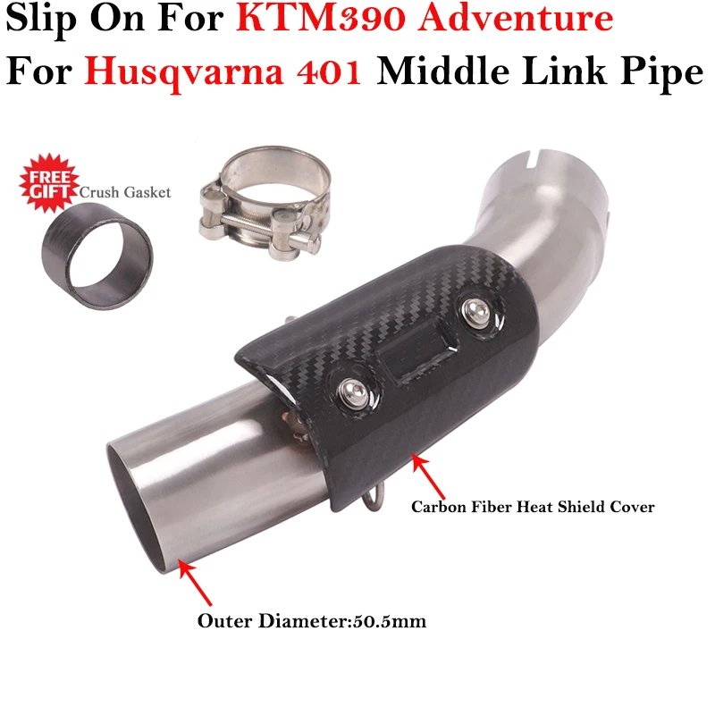 Tubo de conexión medio de escape de 51 mm para motocicleta