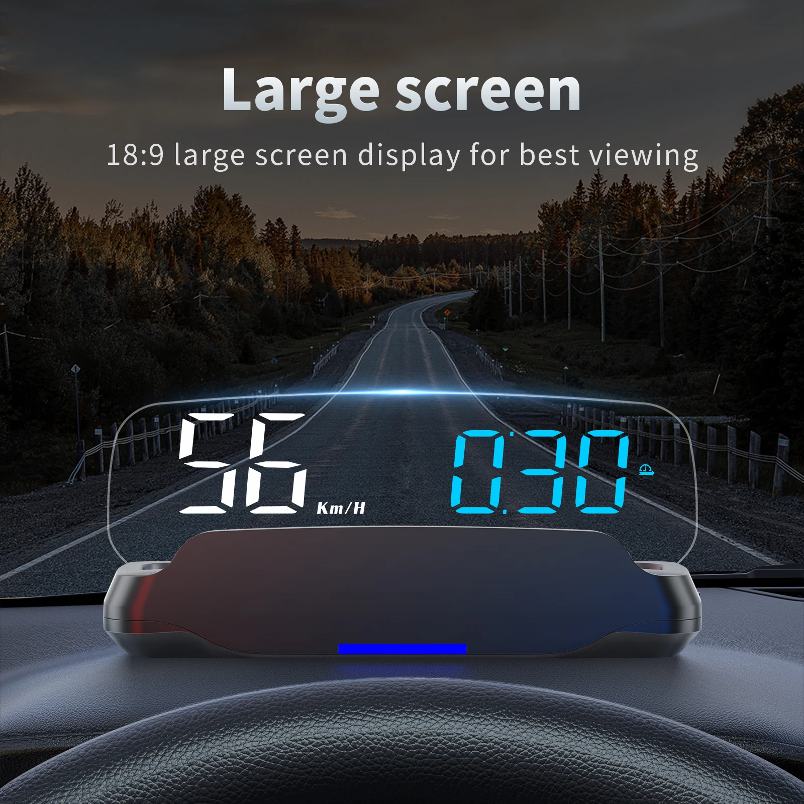 Proyector HUD OBD C7B para parabrisas con velocímetro digital - imagen 3