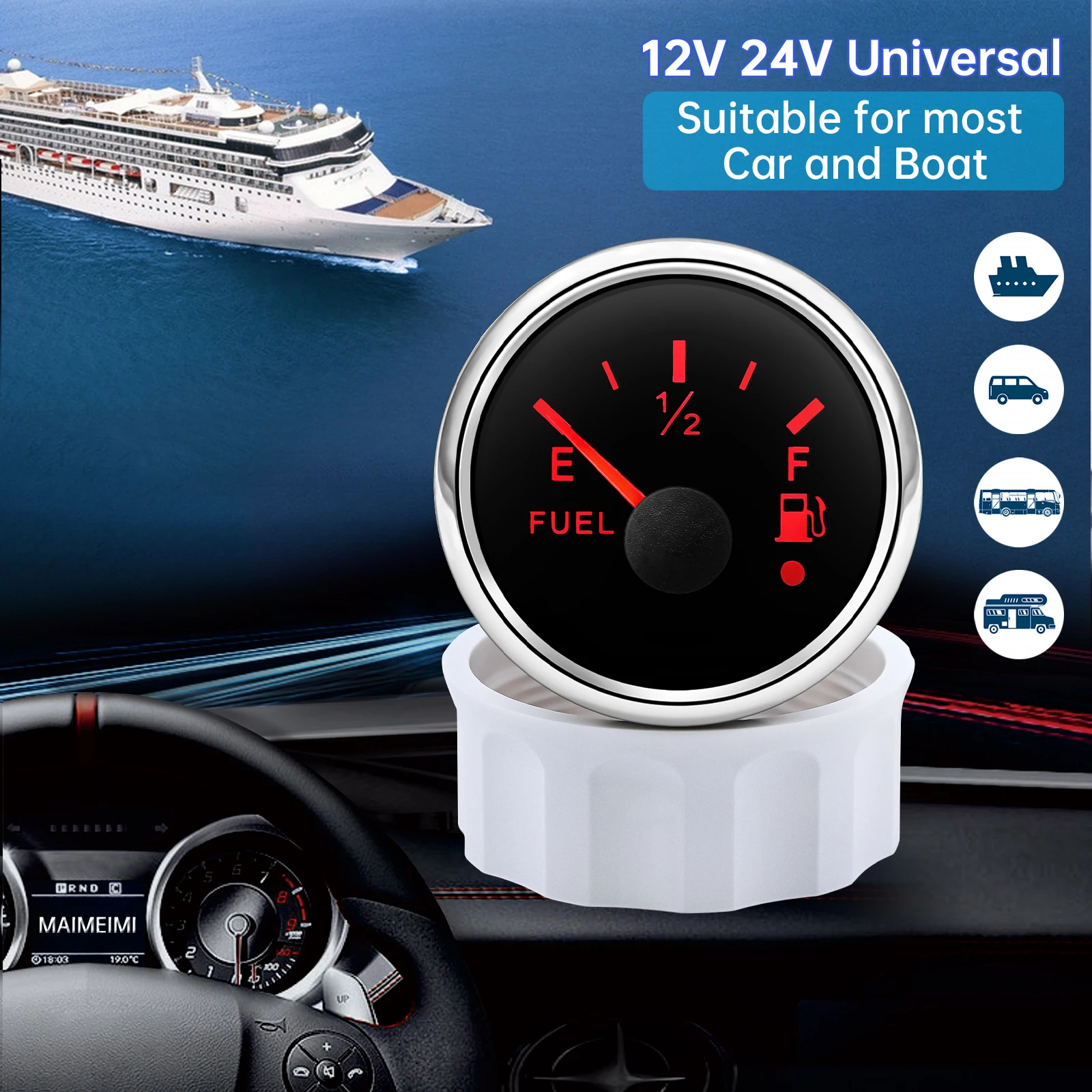 Medidor de combustible universal con alarma para coche y furgón - imagen 3