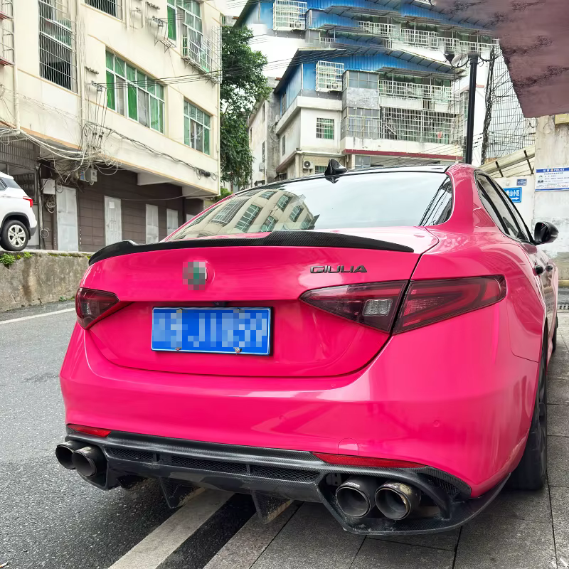 Para 2015-2023 Alfa Romeo Giulia tapa del maletero alerón labio alas Material ABS negro piezas de coche Tuning BodyKit accesorios estilo - imagen 3