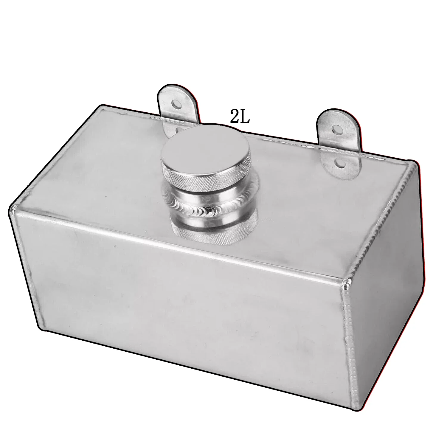 Tanque de aluminio de 2 litros con tapa plateada