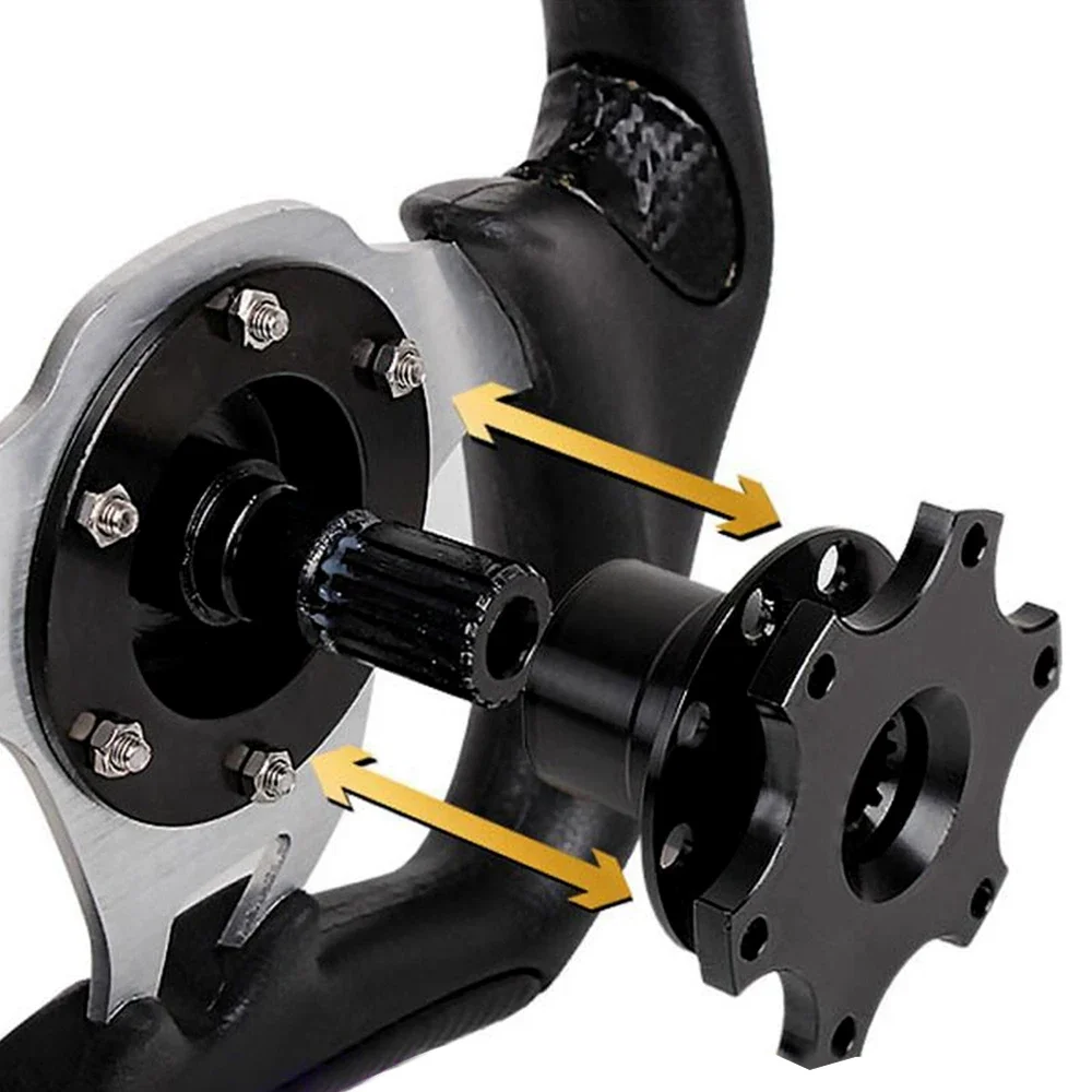 Cubo de volante rápido universal – Adaptador aluminio 6 orificios - imagen 4