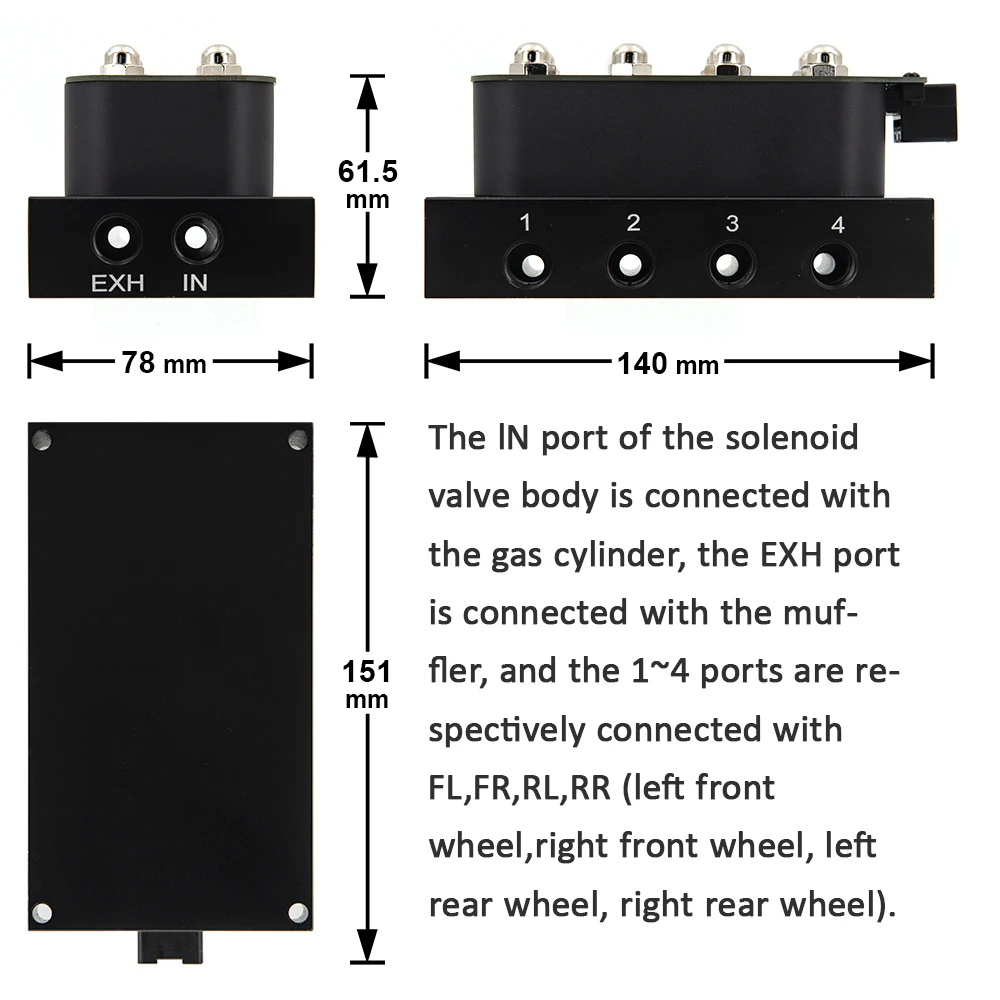 Válvula solenoide universal para suspensión neumática 12 V - imagen 5