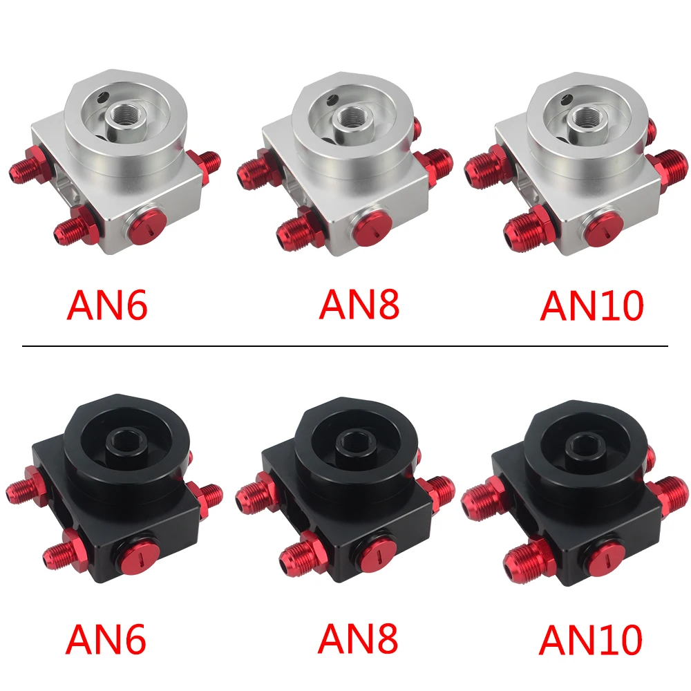 Adaptador tipo sándwich de filtro de aceite con bloque remoto de filtro de aceite con termostato 1xAN8 4xAN6/AN8/AN10 PQY5675BK - imagen 4