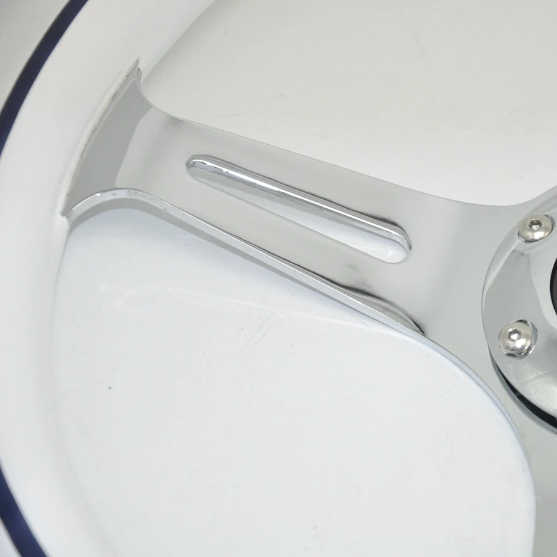 Volante universal deportivo de madera clásica blanco - imagen 2