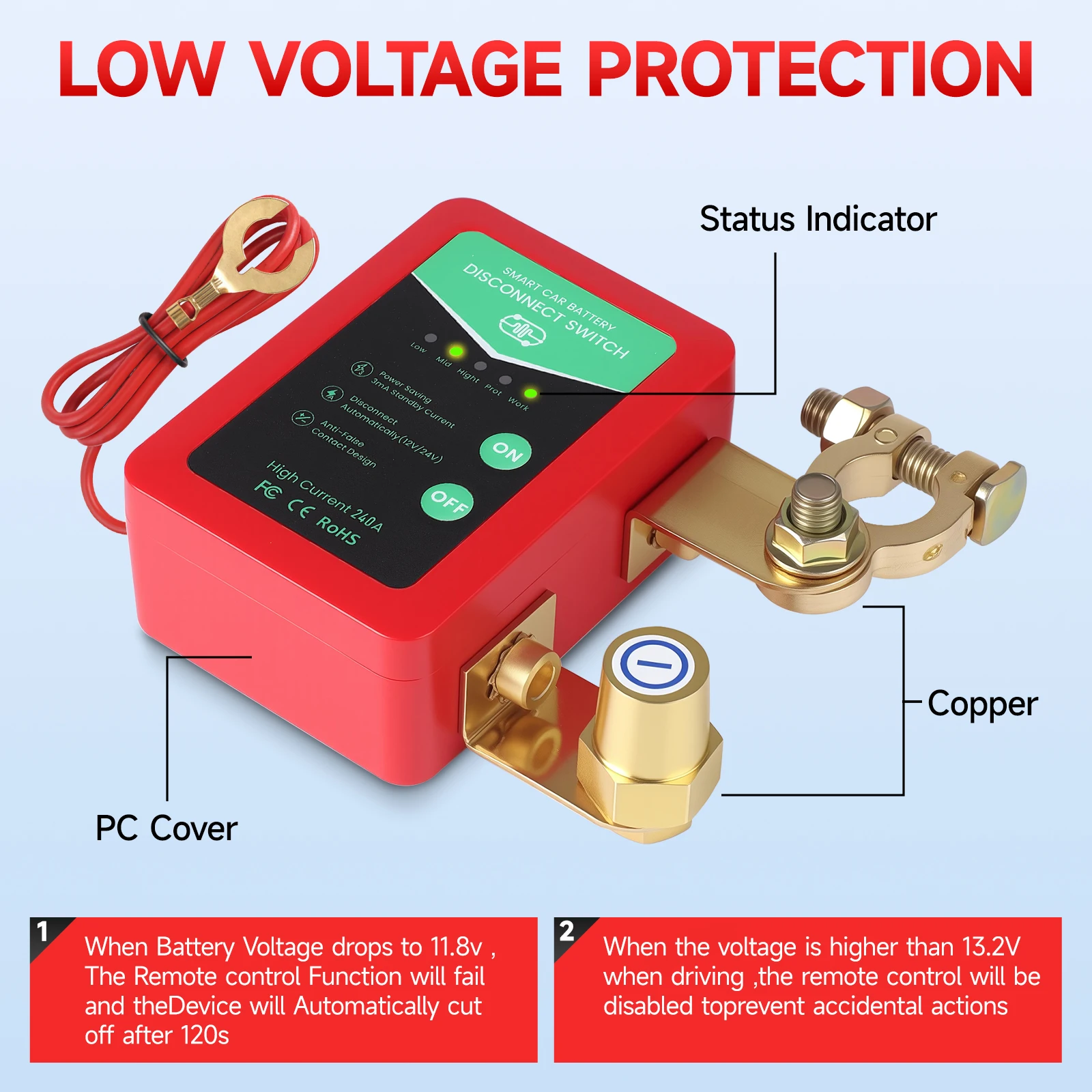 Interruptor de desconexión remota batería inteligente para coche - imagen 3