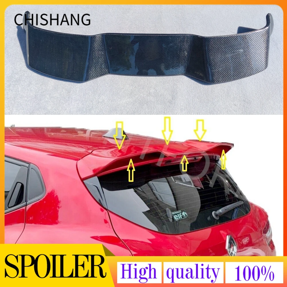 Alerón de techo negro brillante efecto carbono para Renault Clio IV