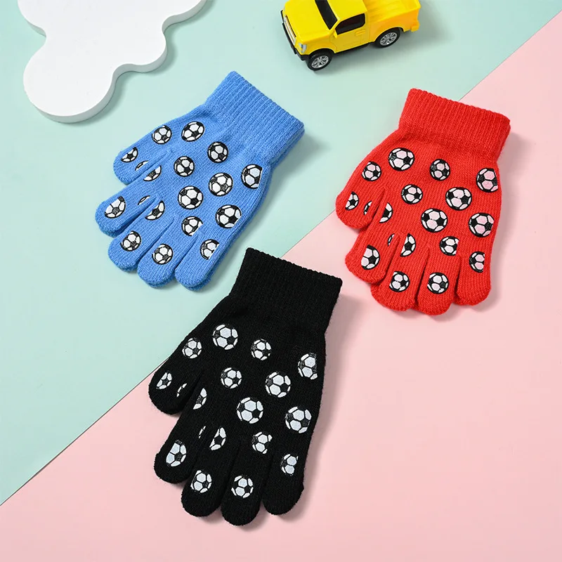Guantes infantiles de cinco dedos con dibujos animados para exterior