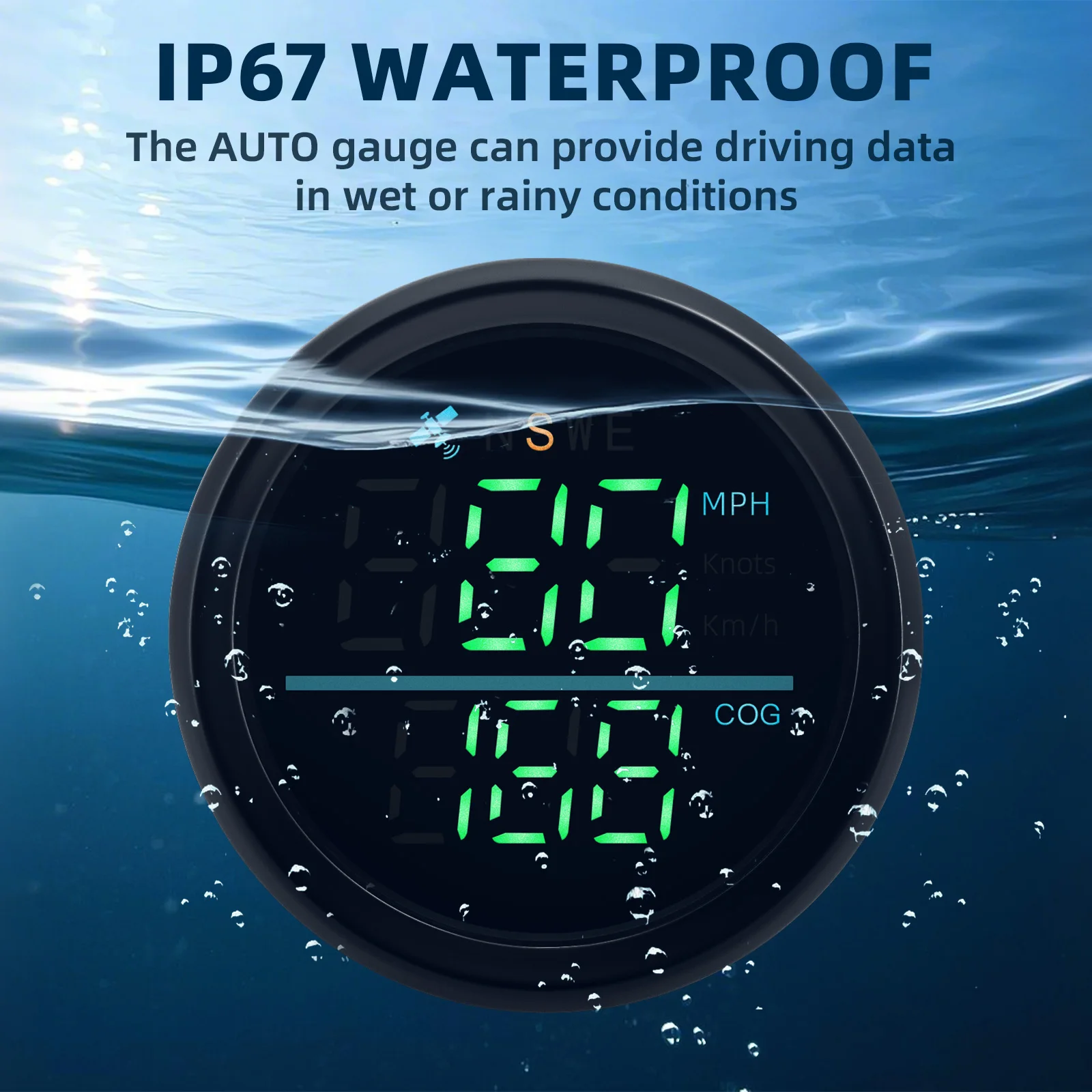 Velocímetro GPS digital 52 mm impermeable con antena para coche - imagen 4