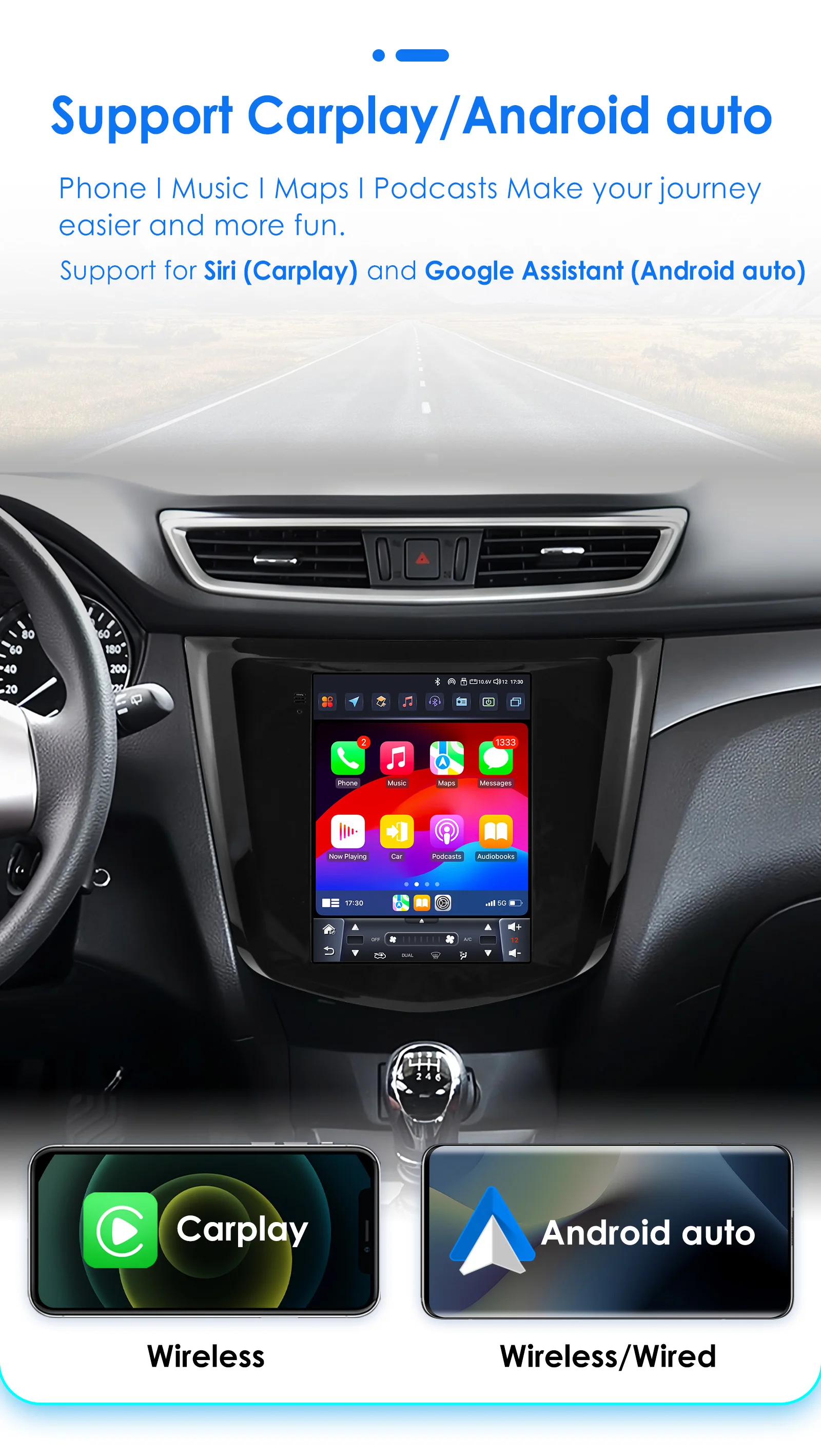 Hizpo radio GPS con CarPlay – Nissan Qashqai J11 X-Trail 2013-2017 - imagen 4