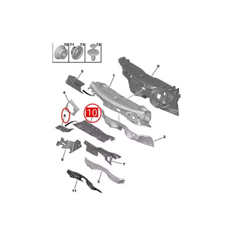 9800176580 Aislamiento acústico del motor Peugeot 3008 - imagen 4