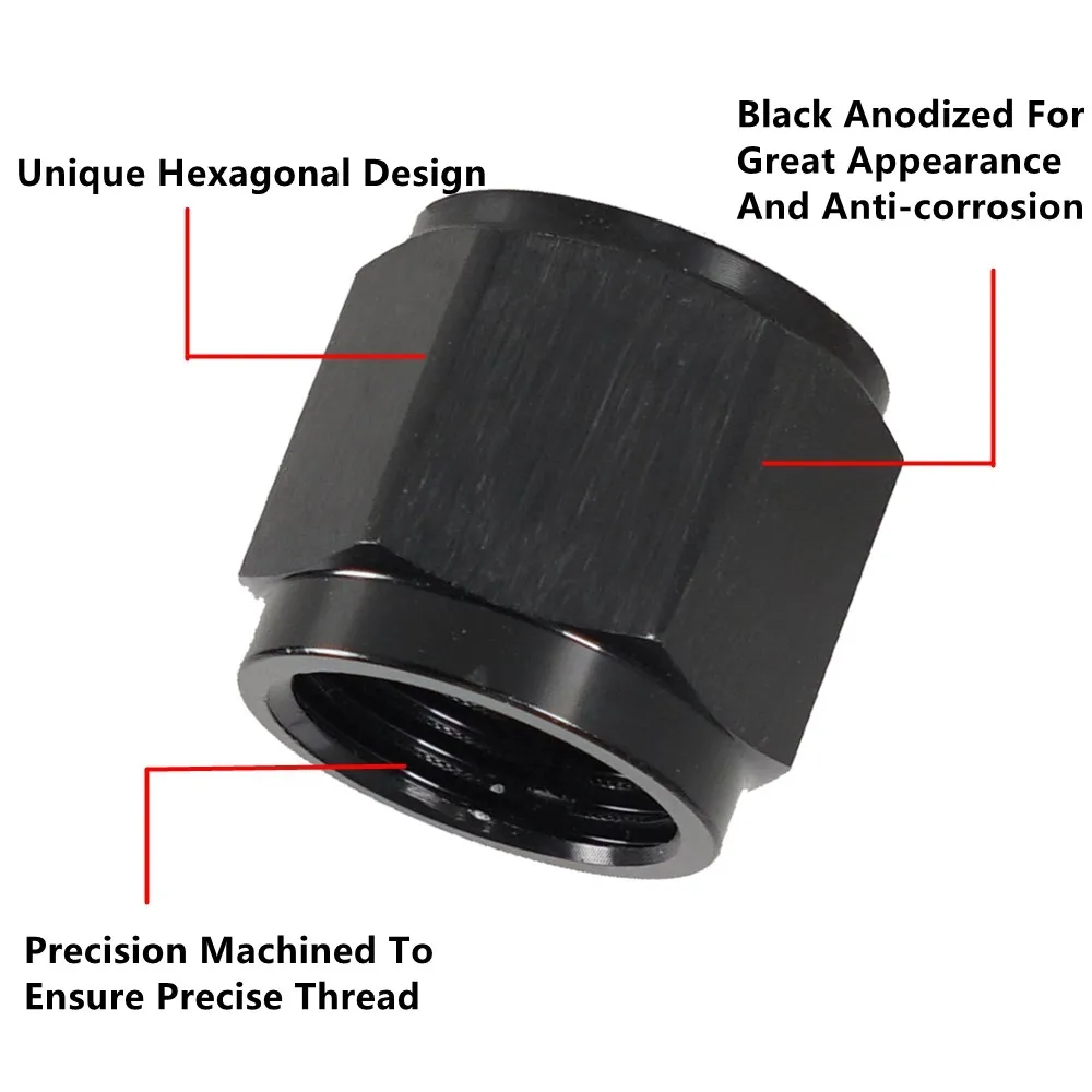 Adaptador tubos AN hembra extremo acampanado – Aluminio negro - imagen 3