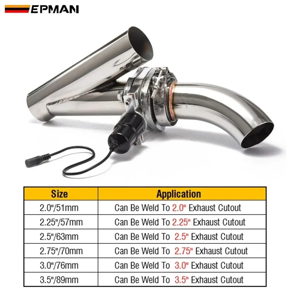 2 "/2,25"/2,5 "/2,75"/3 "/3,5" corte Catback de escape eléctrico/recorte electrónico con Kit de sistema de válvula de interruptor + EP-CUT2Y remoto - imagen 2