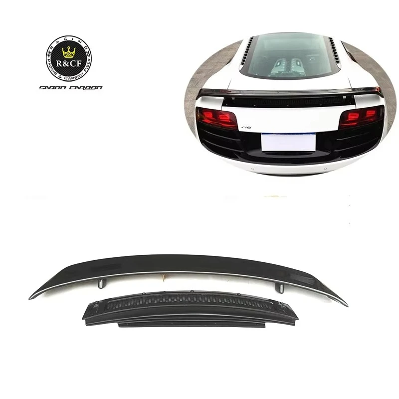 Alerón trasero doble de carbono estilo GT para Audi R8 Coupé 2009-2015 - imagen 2