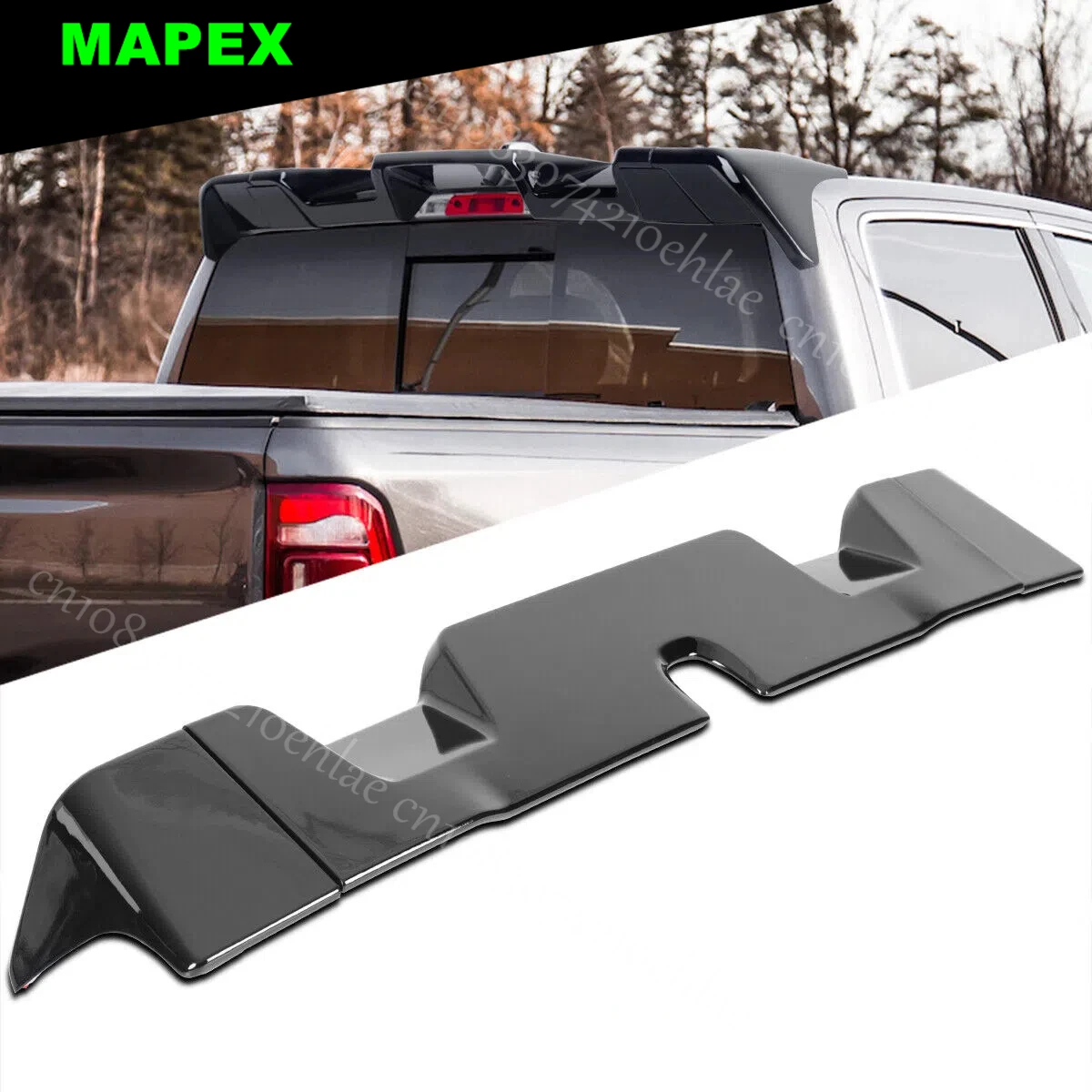 Alerón trasero de techo negro brillante para Dodge Ram 1500 2019-2021
