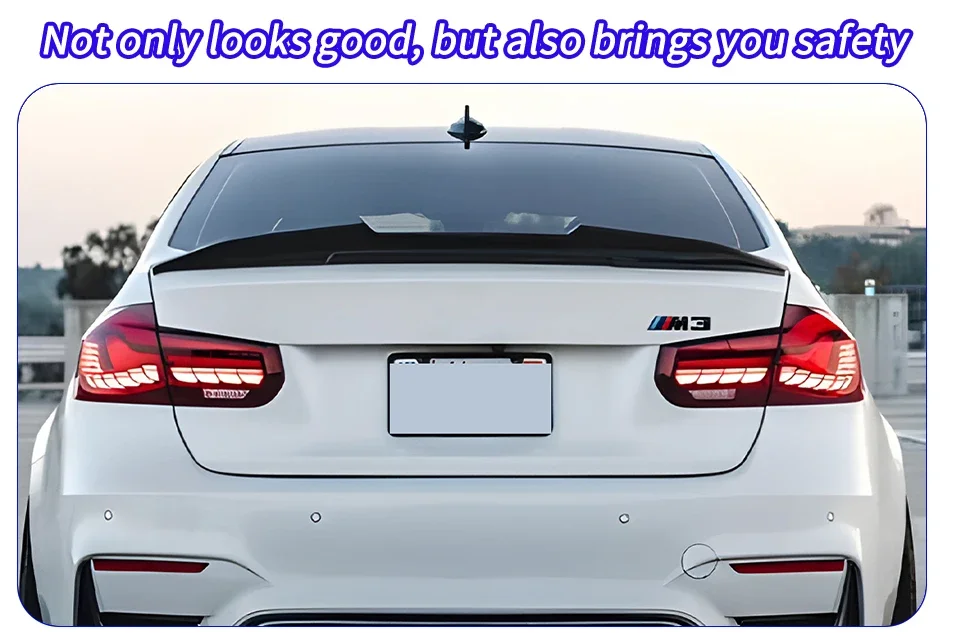 Vista lateral del conjunto de luces traseras LED Dragon Scale para BMW F30