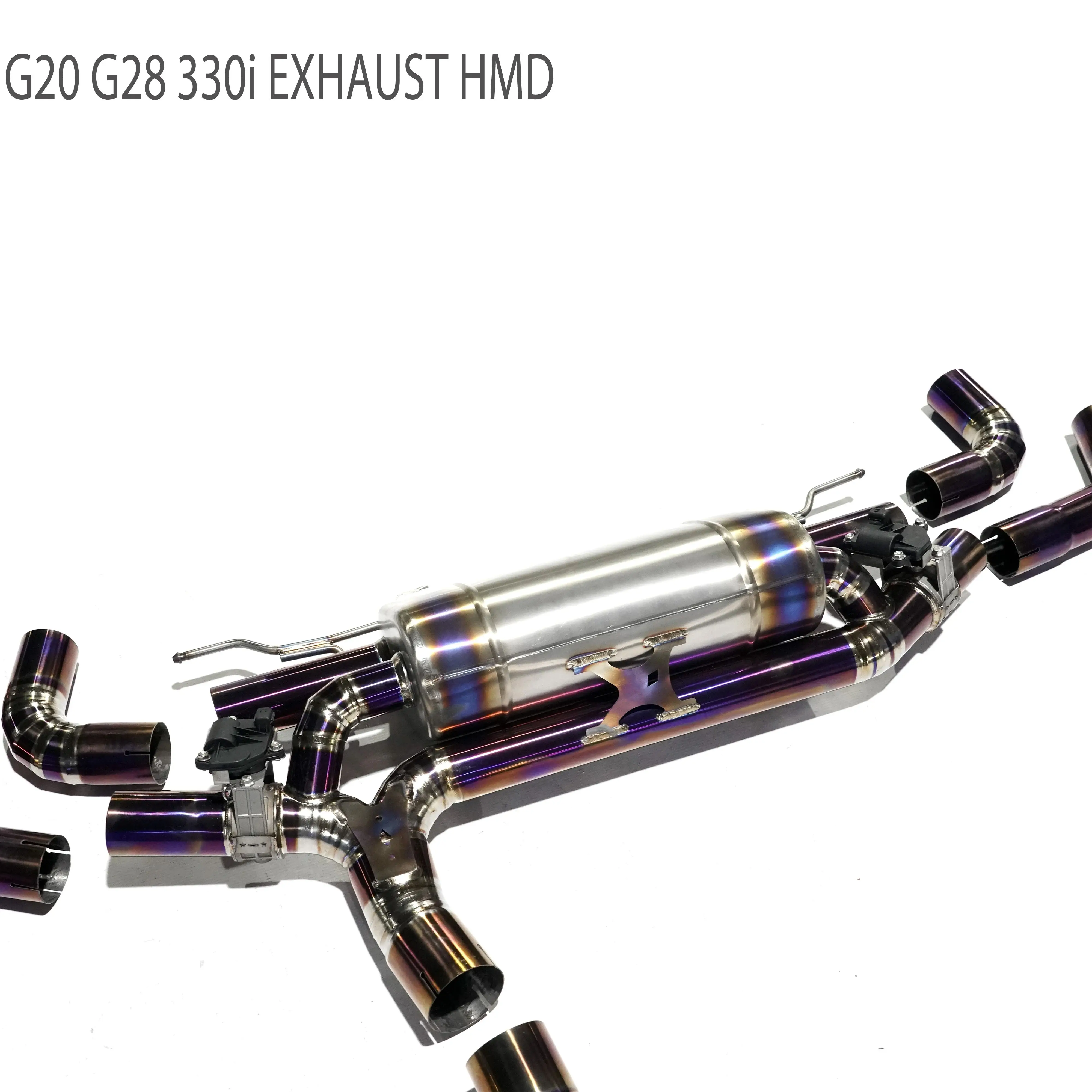 Escape catback titanio con válvula electrónica HMD – BMW 330i 330e G20 - imagen 2