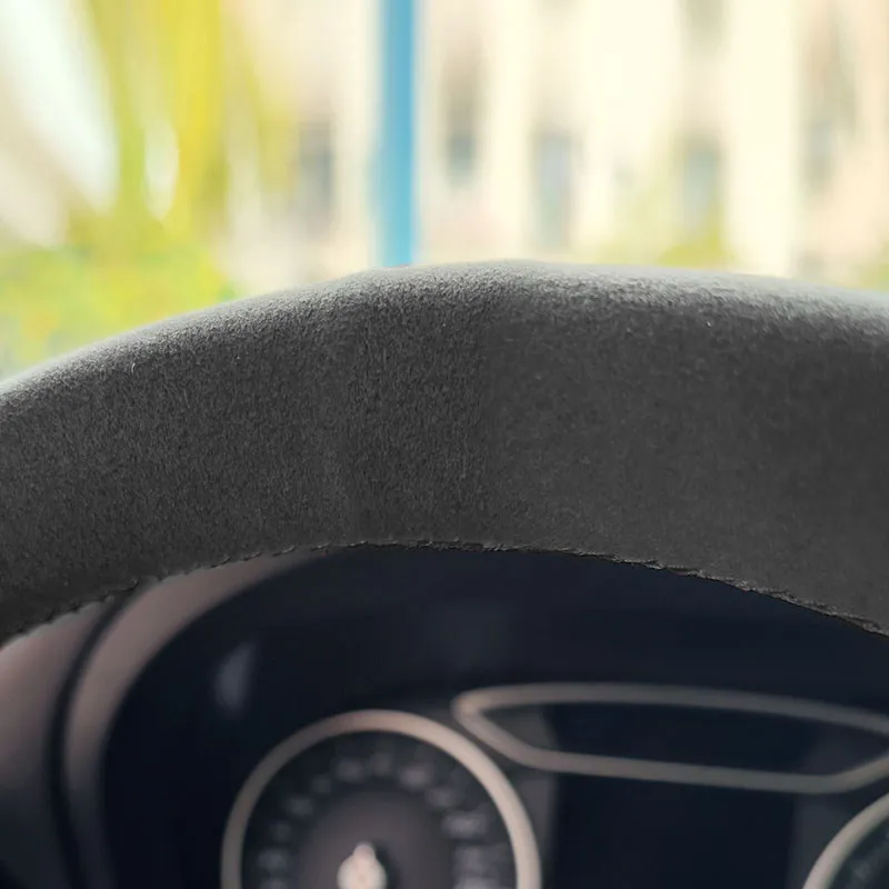 Funda de volante de ante negro para Volvo S60, V60, XC60 y XC90 - imagen 5