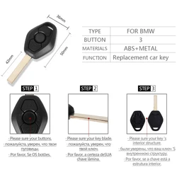 Funda de mando BMW HU92 para Series 1, 3, 5, 6, 7, X3, X5, Z3 y Z4