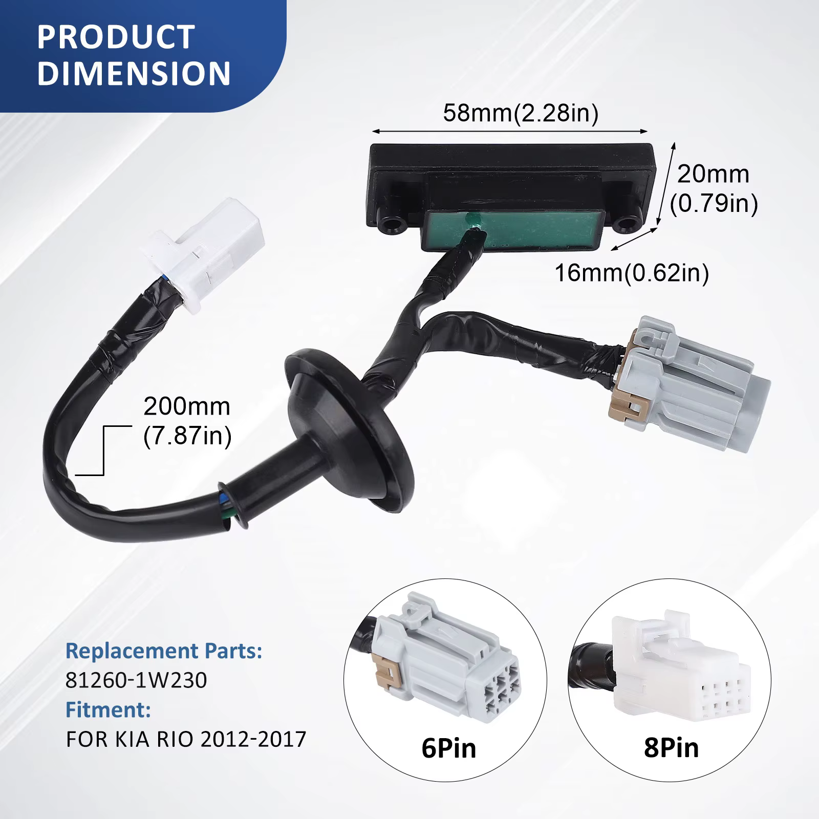 81260-1W230 Interruptor maletero Kia Rio Hatchback 2012-2017