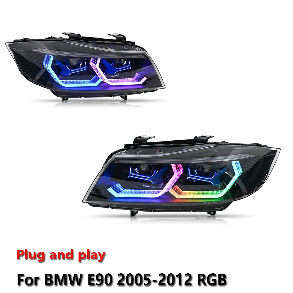 Conjunto de faros LED RGB para BMW E90 con función DRL