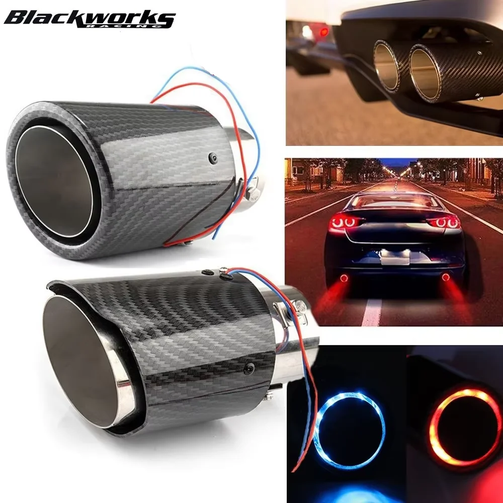 Turbo Sport silenciador de escape universal con punta LED rojo/azul