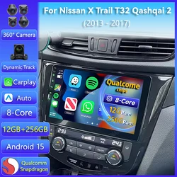 Radio Android 15 con CarPlay para Nissan X-Trail T32 y Qashqai J11