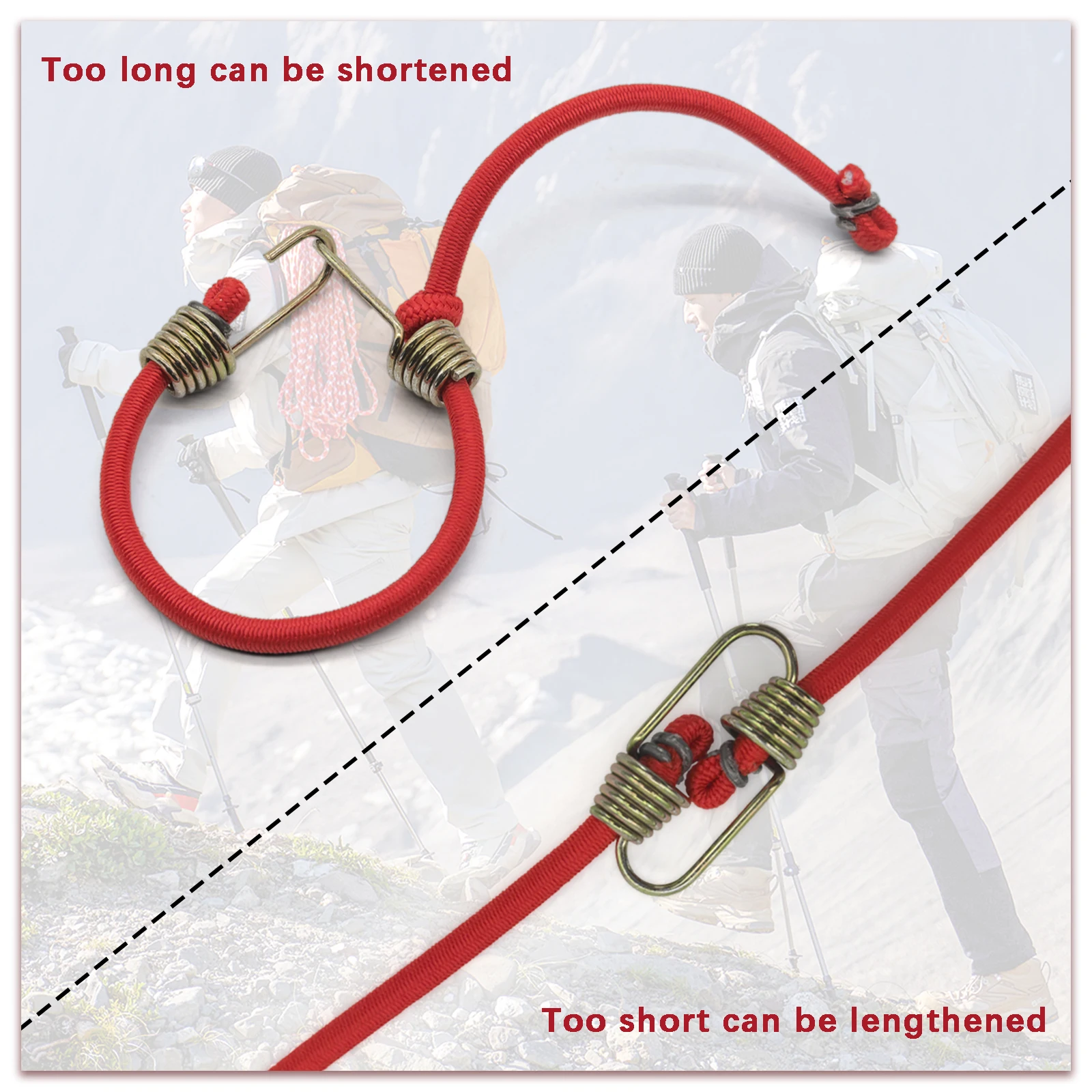 5/10 unids/pack cuerdas elásticas de alta resistencia cordón de equipaje 30cm correa con ganchos Kayak Camping ciclismo cuerda de equipaje - imagen 3