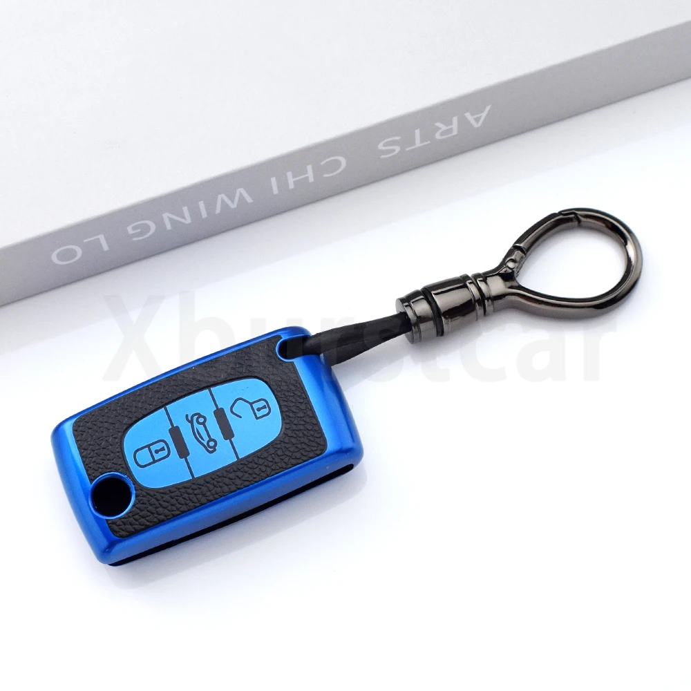 Funda llave de coche cuero TPU Citroen C3 C4 Picasso Peugeot Partner - imagen 5