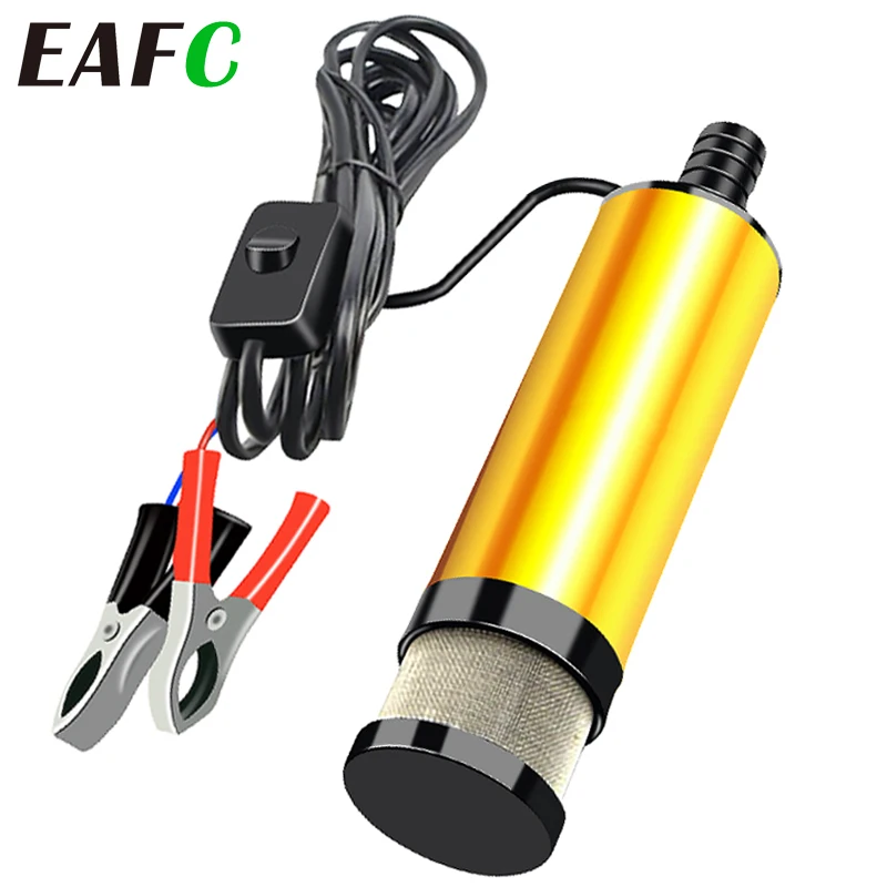 Bomba de aceite eléctrica para coche, 51MM, 38MM, 12V, 24V, para bombear aceite diésel, agua, sumergible, carcasa de aleación de aluminio, bomba de transferencia de combustible