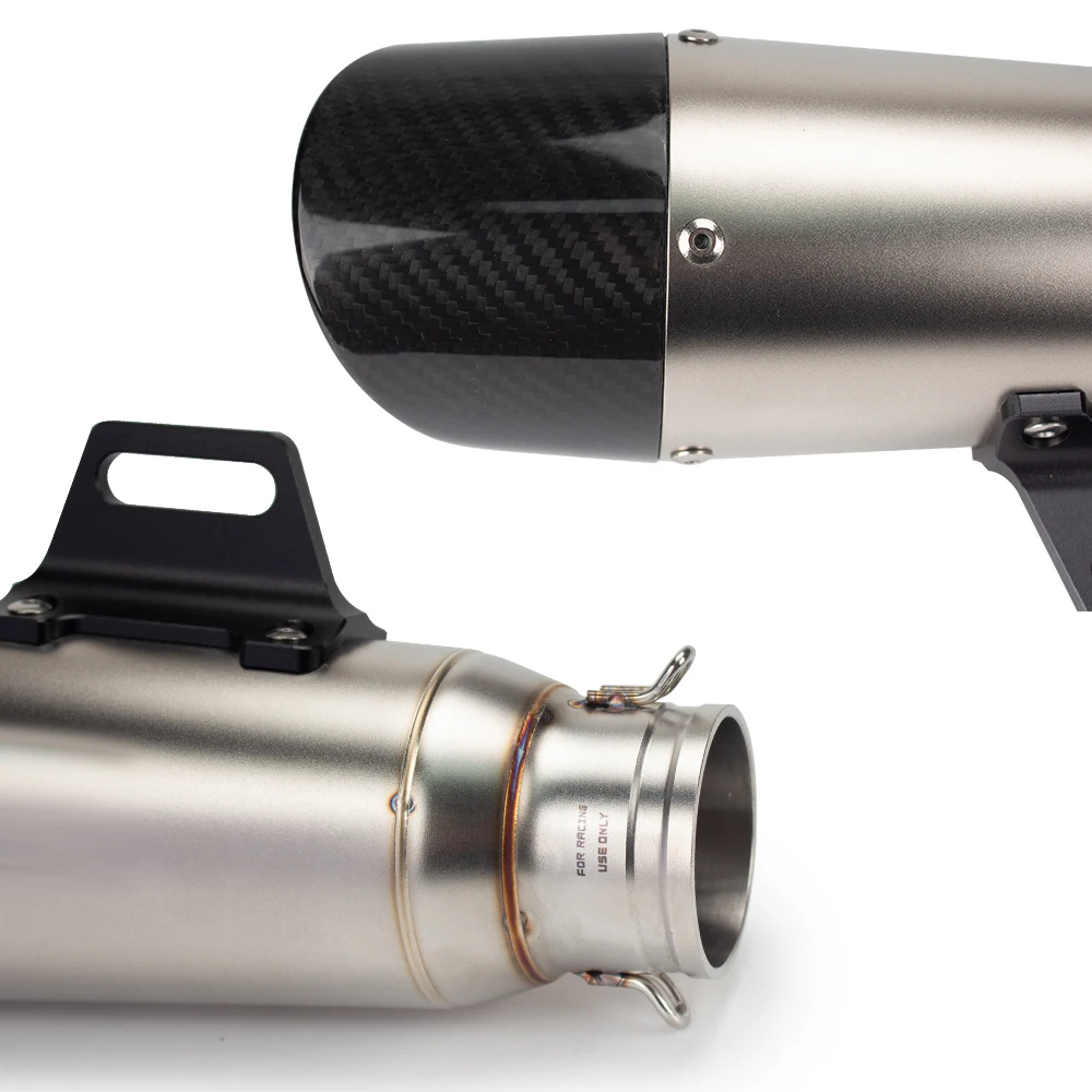 Tubo silenciador de escape Universal para motocicleta, proyecto de tres capas de 51MM y 60MM con DB Killer para VSTROM650 FZ07 DUKE250 450SR 800NK R3 - imagen 3