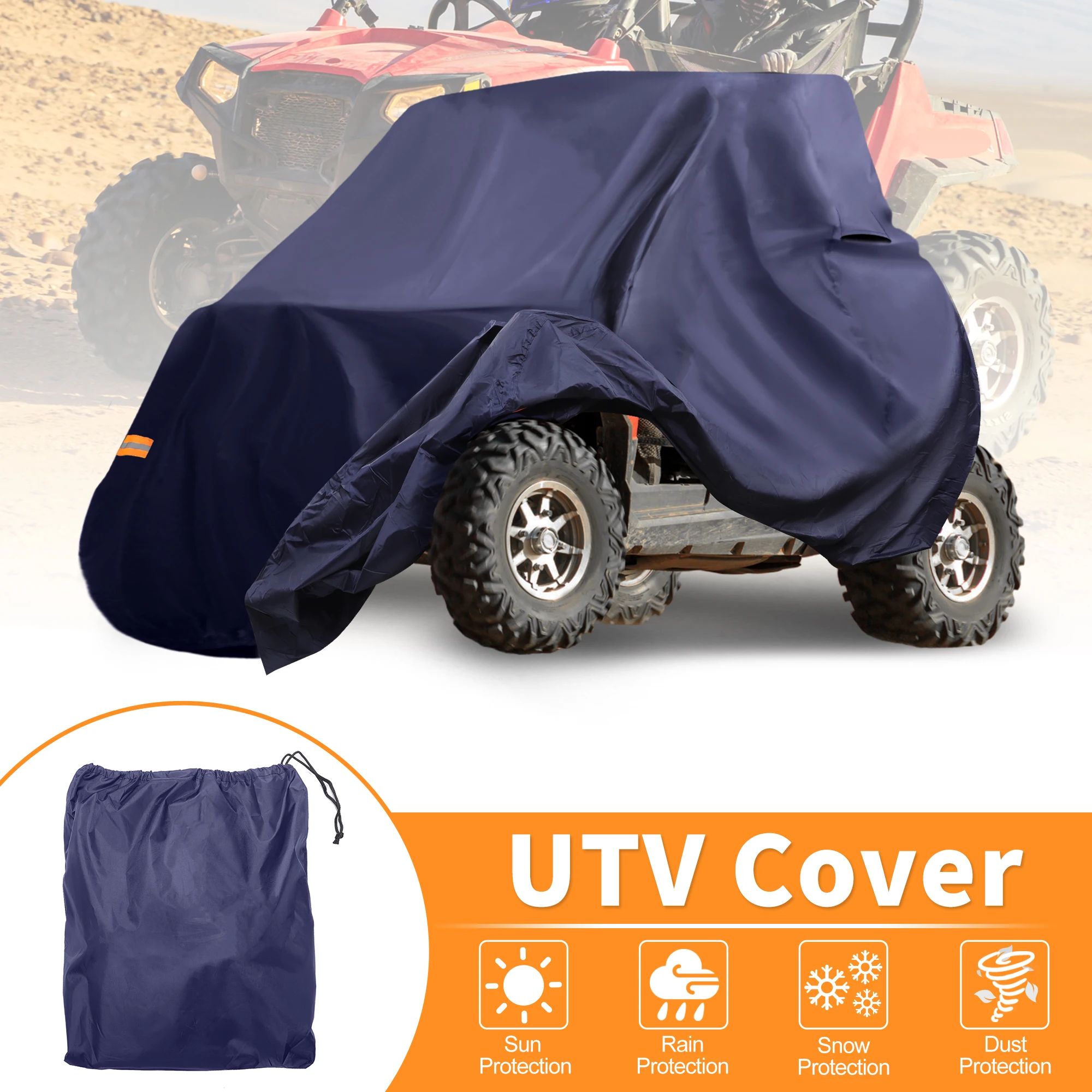 UXCELL cubierta impermeable para UTV al aire libre para Polaris RZR Turbo R Sport/Ultimate/Premium 210D-PU 325x188x189cm protección del vehículo