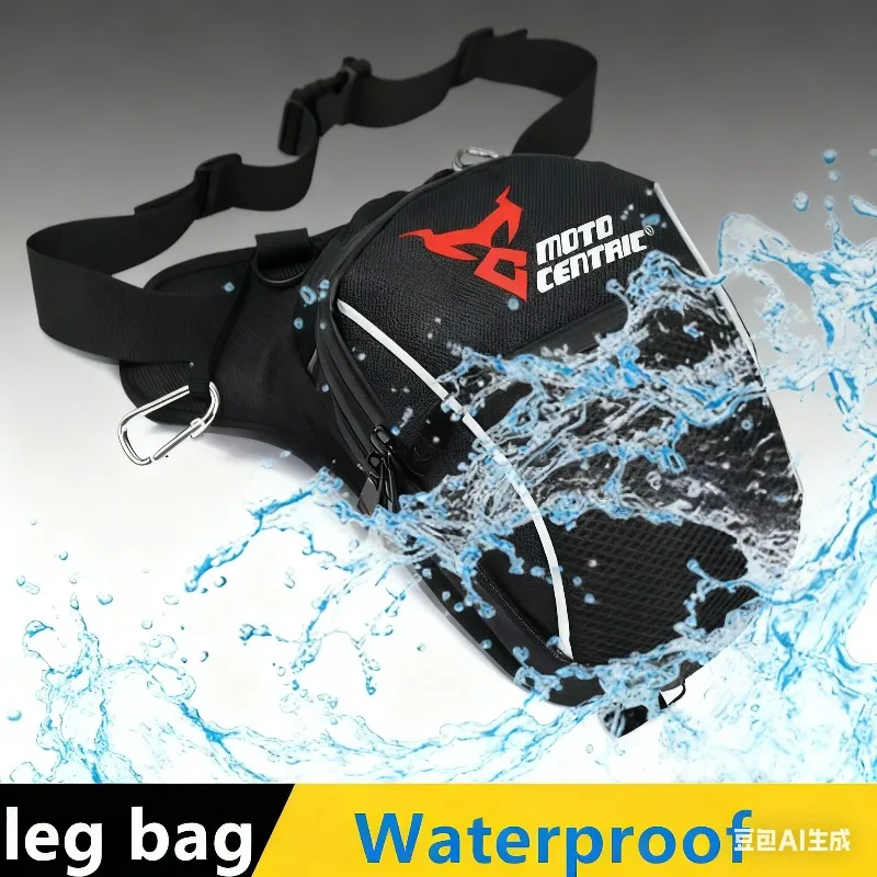 Riñonera impermeable para moto con bolsillo móvil y bolsa pierna