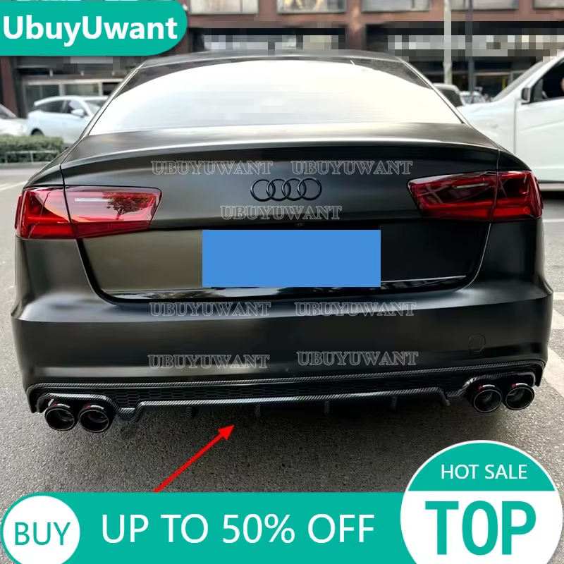 Difusor trasero estilo S6 para Audi A6 C7.5 2016-2018 Sedan Avant