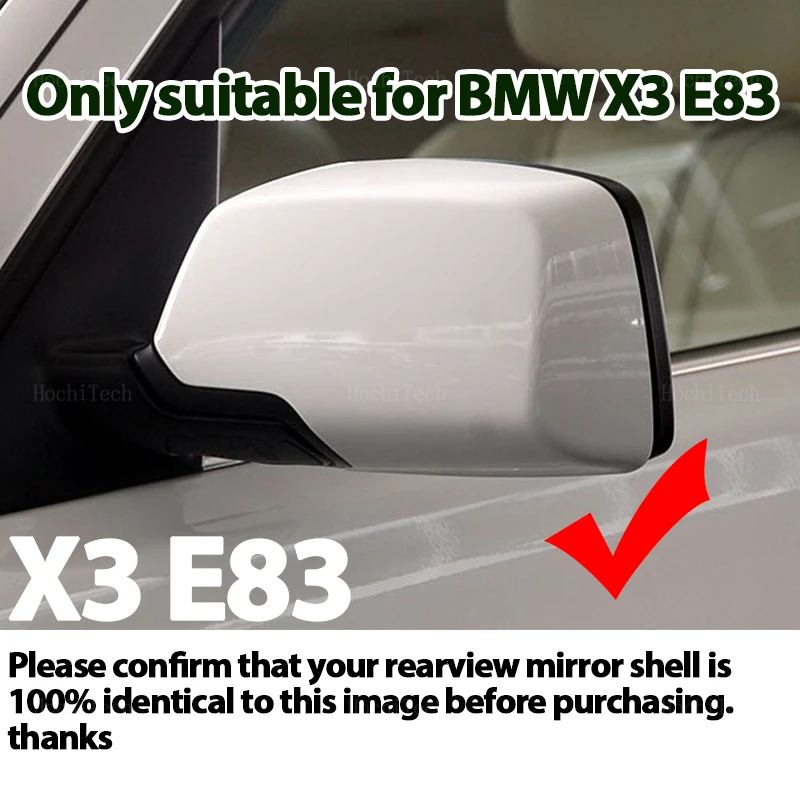 Carcasas de retrovisor M Look negro brillante BMW X3 E83 2003-2010 - imagen 3