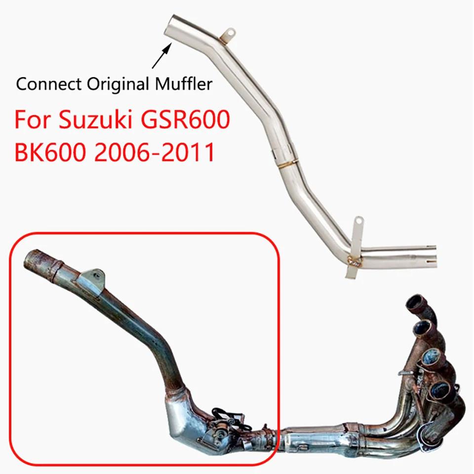 Silenciador de escape con tubo de enlace para Suzuki GSR 600 2006-2011
