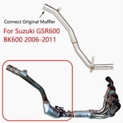 Silenciador de escape con tubo de enlace para Suzuki GSR 600 2006-2011