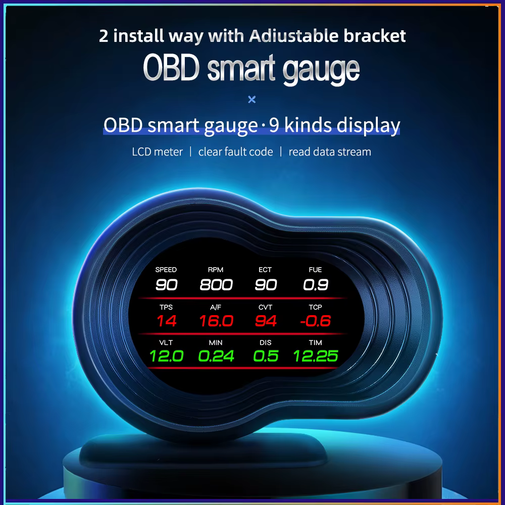 Pantalla HUD OBD LED inteligente multifunción para coche