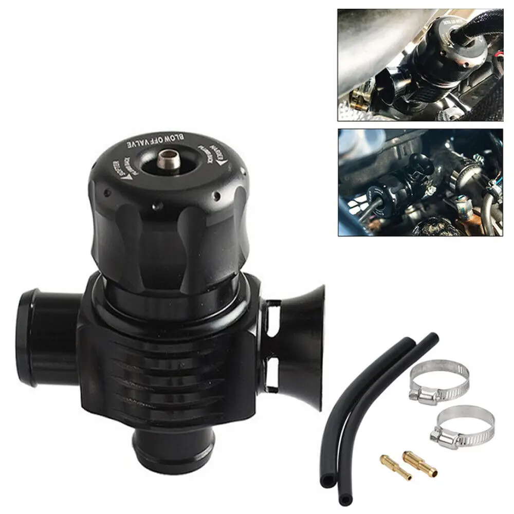 Válvula de descarga Turbo desviador Bov, divisor de doble puerto de 25mm para Audi VW MK4 Golf Polo GTI 1,8 T Saab Turbo negro