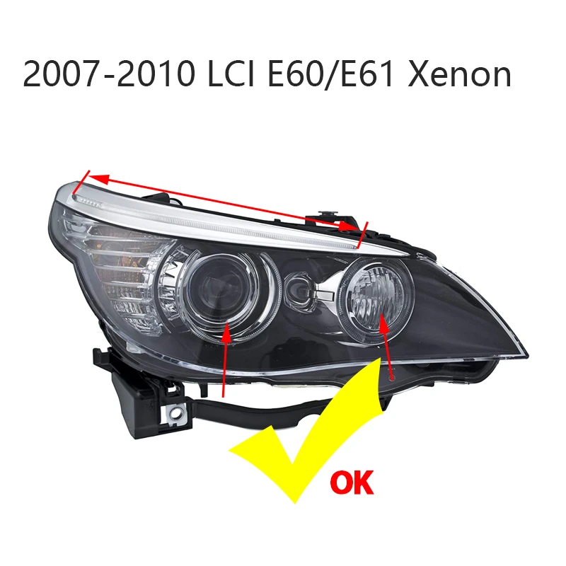 Faro xenón LED BMW Serie 5 E60 E61 LCI con ojos de ángel DRL 6000K - imagen 2