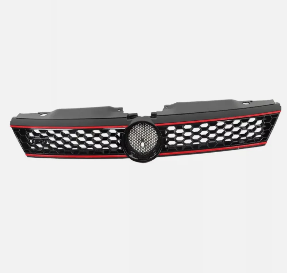 Rejilla delantera VW Jetta Hex 2011-2014 panal negro brillo con cromo - imagen 3