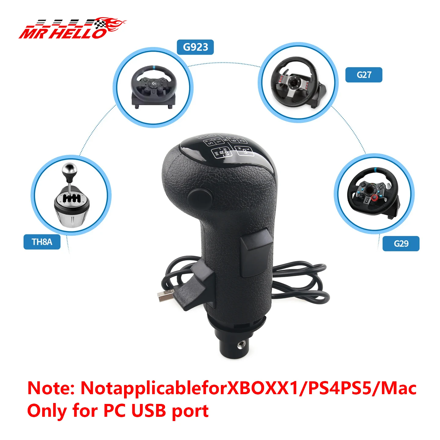 Perilla USB para simulador de camión – ATS/ETS2, G29/G27/G25/G923 TH8A - imagen 5