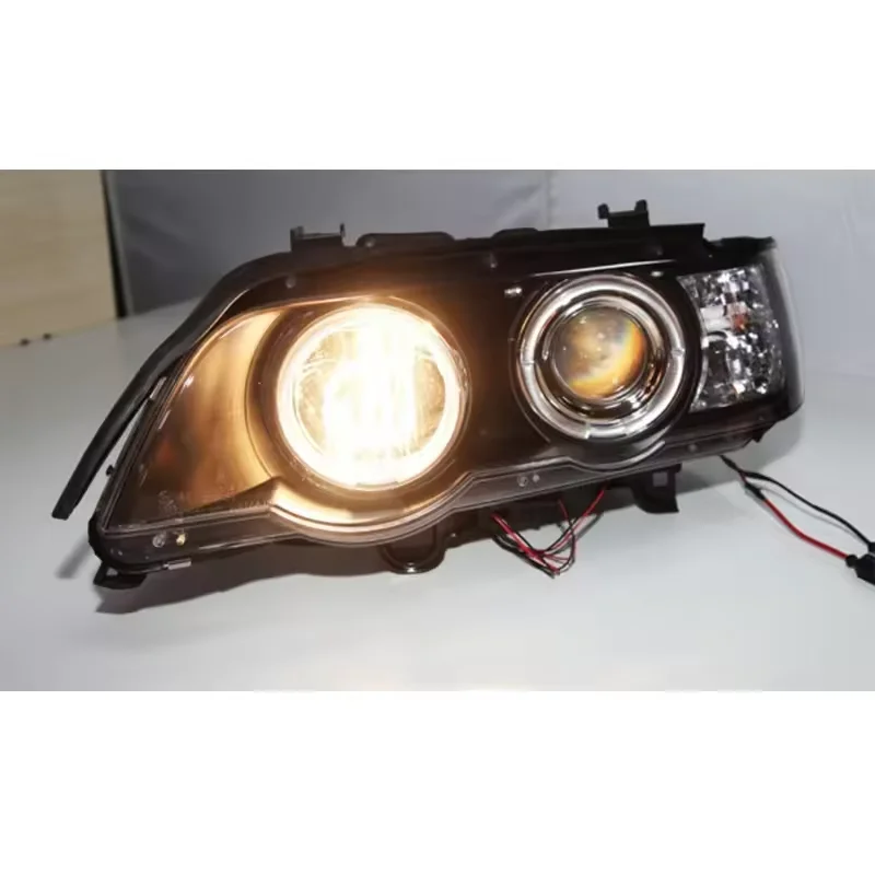 Faros LED Angel Eyes Sonar para BMW X5 E53 1999-2002 carcasa negra - imagen 5