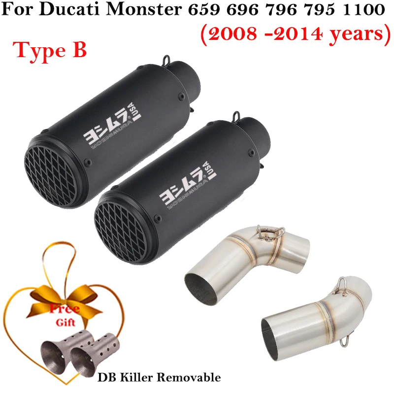 Tubo de conexión de Escape para Ducati Monster 659 696 795 1100 Hypermotard 796 2008-2014 - imagen 3