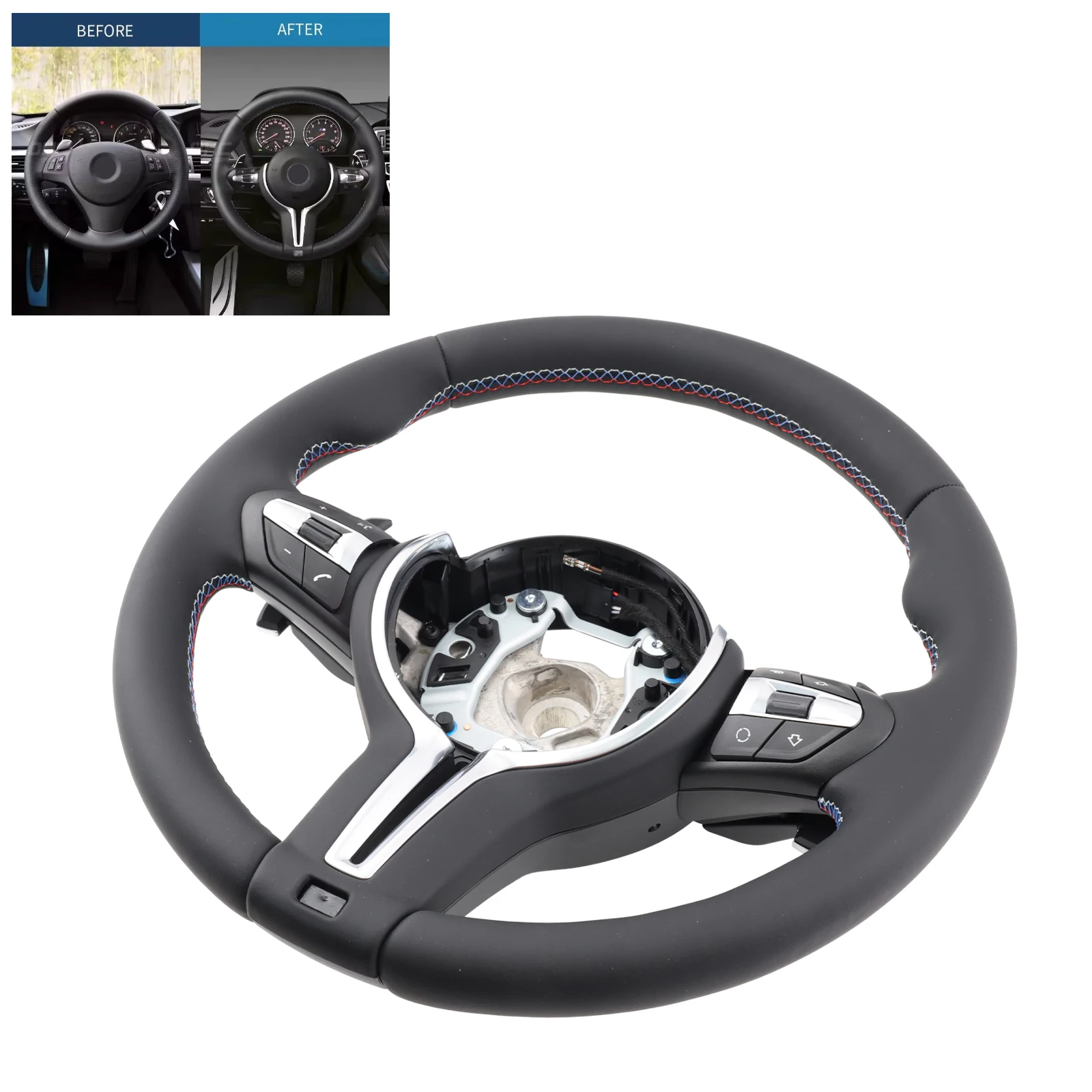 Volante deportivo multifunción en napa para BMW E70, E71, E84, E87 y E90