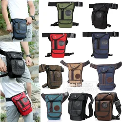 Bolsa de pierna impermeable para moto de lona, bandolera y cintura
