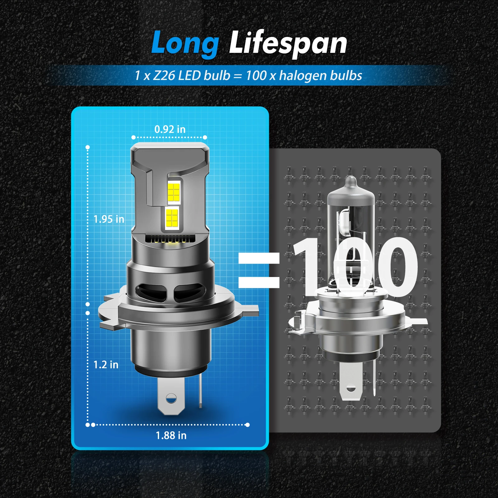 BEVINSEE Bombilla LED H4 9003 HB2 para Toyota Tacoma y Honda Civic - imagen 2