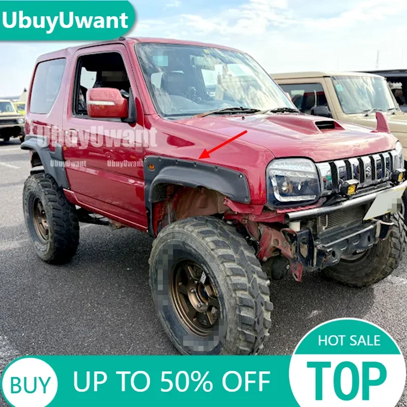 4 Uds estilo de coche rueda negra mate ceja arco redondo guardabarros guardabarros protectores contra salpicaduras para Suzuki jimny 2007-2017