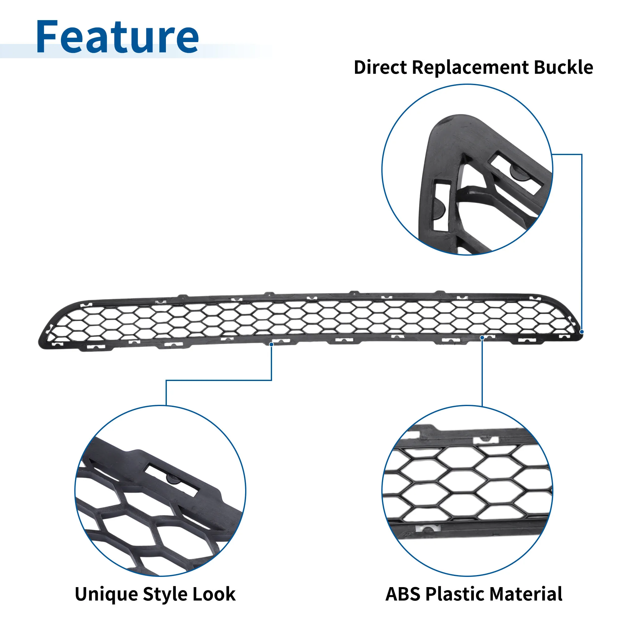 UXCELL Rejilla inferior Rejilla de parachoques delantero para Kia Forte 2017-2018 Rejilla de cubierta de parachoques 1 pieza - imagen 4